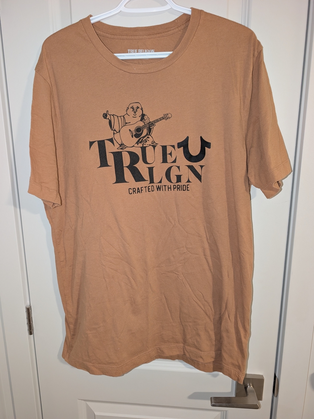 True Religion Tan Graphic Logo T-Shirt
